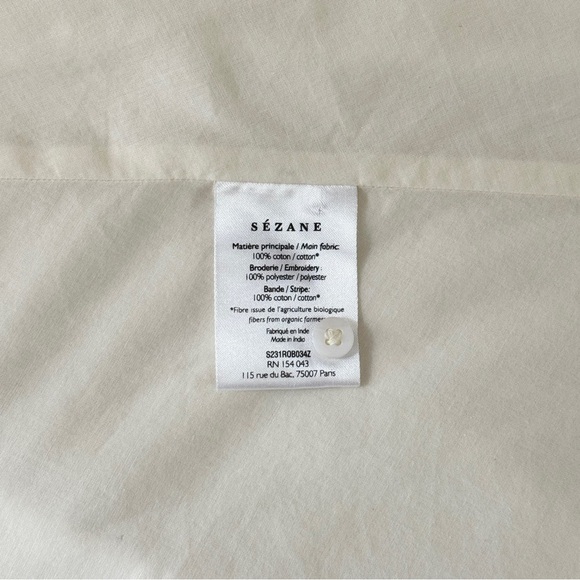 Sezane White Midi Long-Sleeve Cotton Embroidered Elodie Dress - Picture 7 of 7